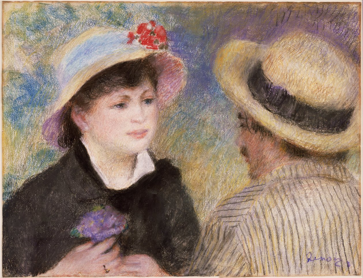 Par i en båt (angivelig Aline Charigot og Renoir) av Pierre-Auguste Renoir