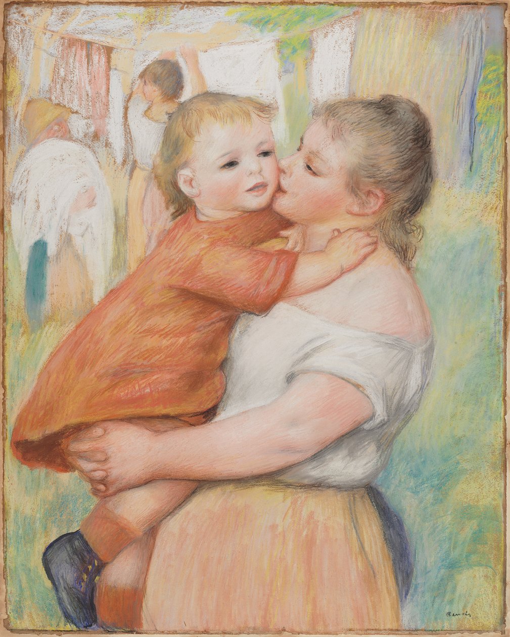 Vaskedame og hennes barn (Aline og Pierre) av Pierre-Auguste Renoir