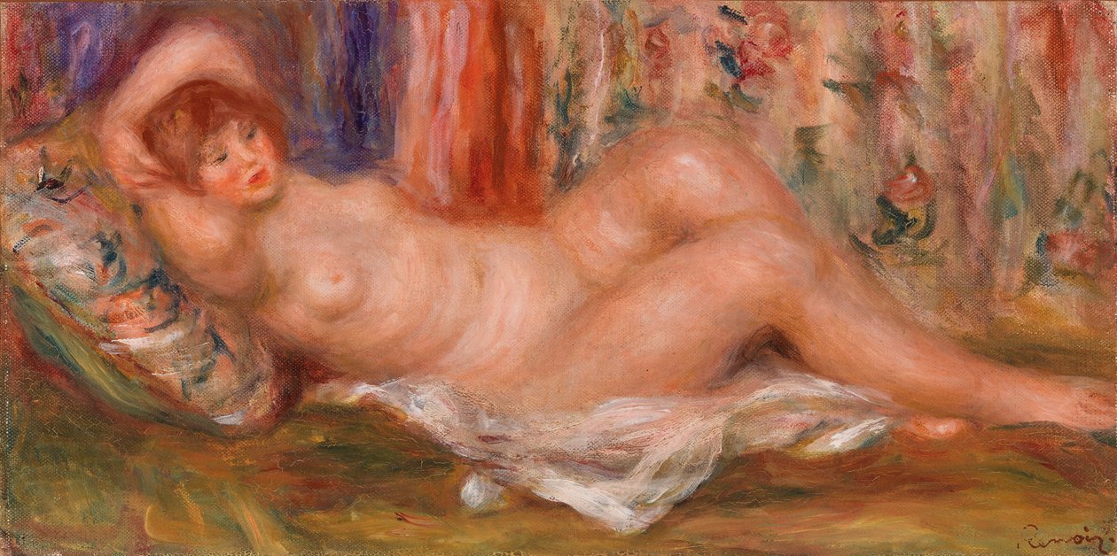 Liggende naken kvinne (Femme nue couchée sur le dos) av Pierre-Auguste Renoir