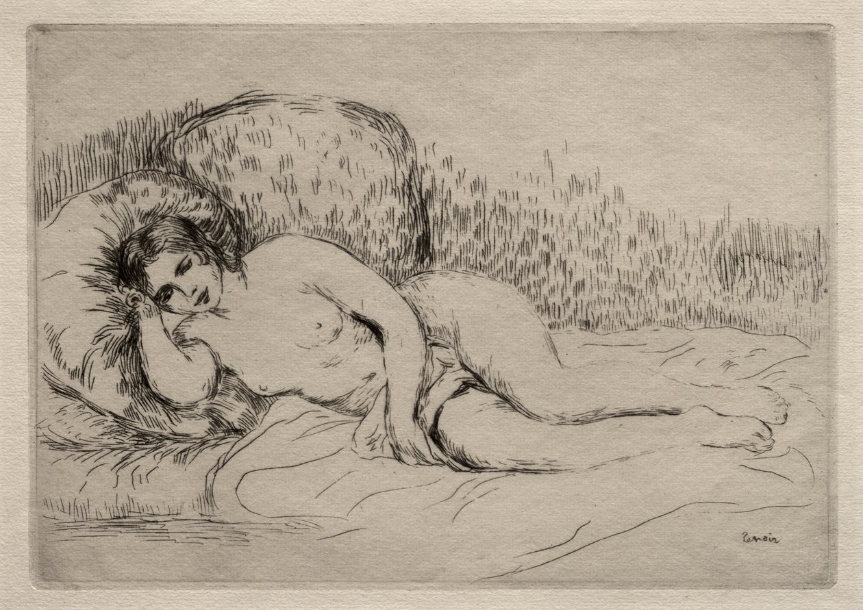 Naken kvinne liggende av Pierre-Auguste Renoir
