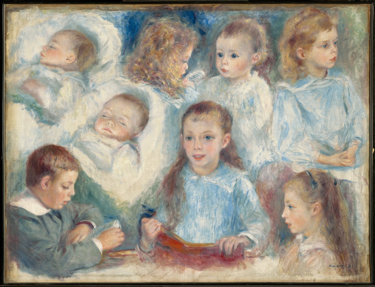 Hodestudier (Berard-barna) av Pierre-Auguste Renoir