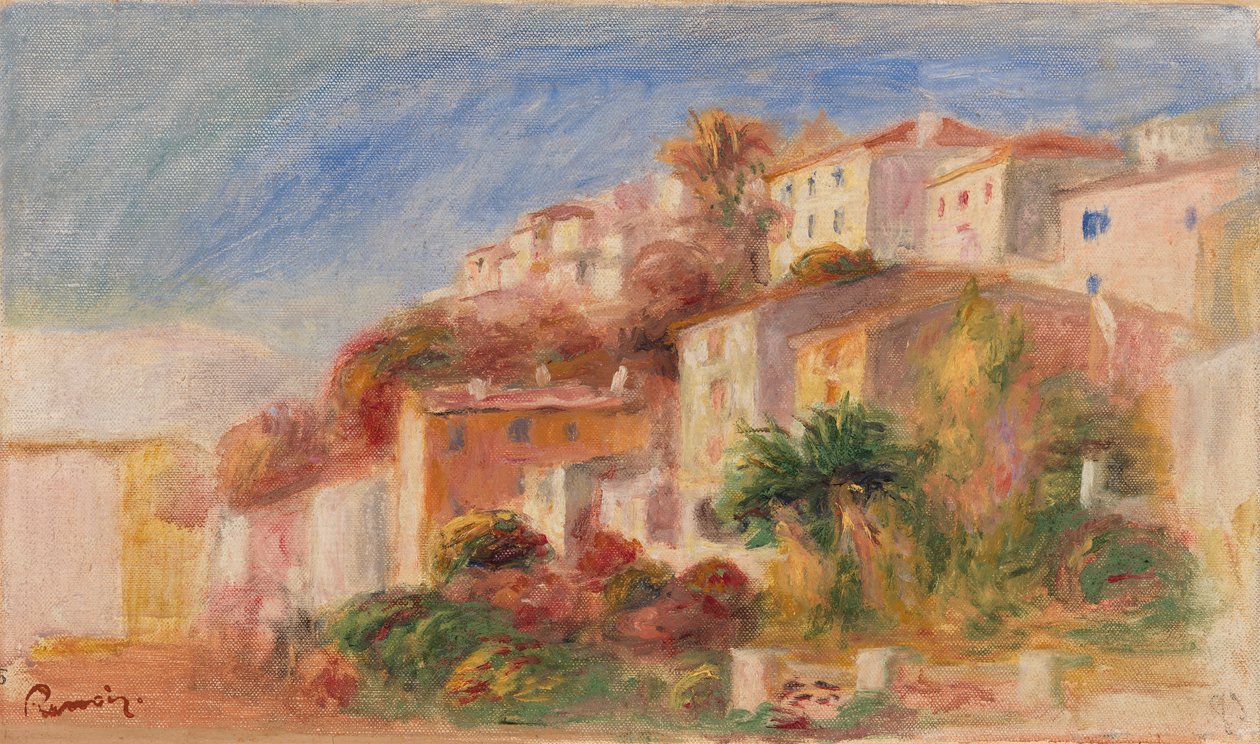 Utsikt fra hagen til postkontoret, Cagnes av Pierre-Auguste Renoir