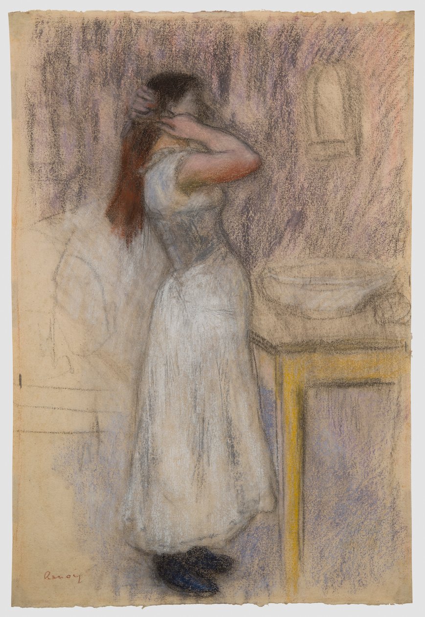Ung kvinne ved toalettet av Pierre-Auguste Renoir