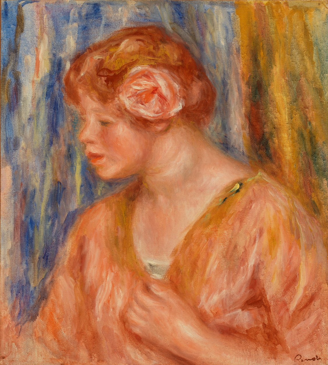 Young Woman with Rose (Jeune fille Ã  la rose)   1316432   no       norwegian Successfully Translated  Original: Vrouw aan een tafel met bloemen (original title) Translat: Vrouw aan een tafel met bloemen (original title) 1384390 no norwegian Successfully T av Pierre-Auguste Renoir