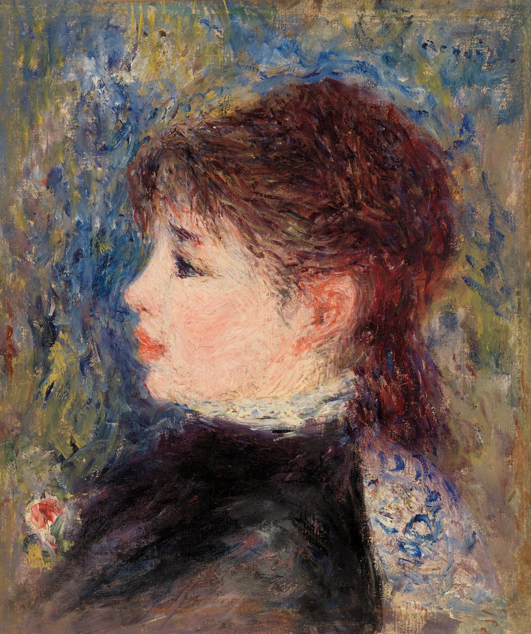 Ung kvinne med rose av Pierre-Auguste Renoir