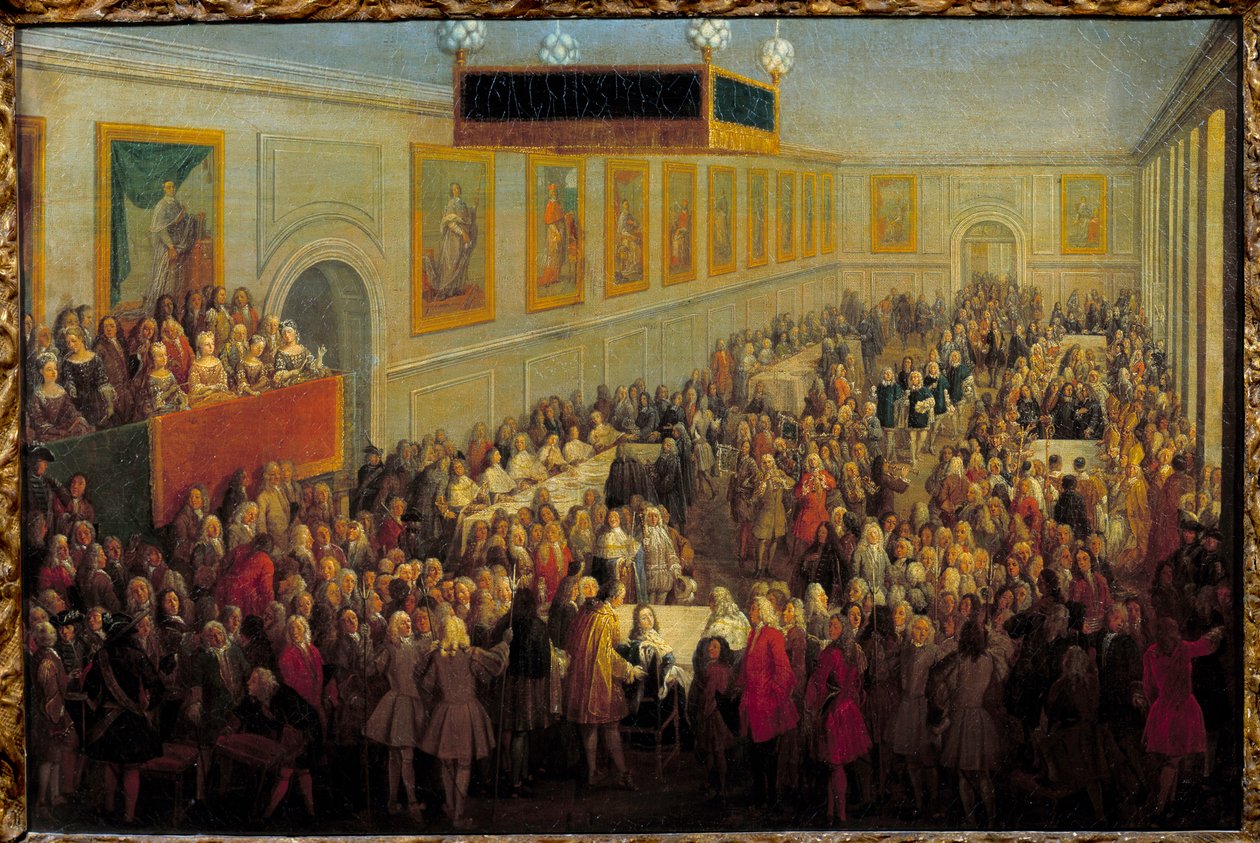 Festen for Ludvig XVs helligdom i det arkebiskopale palasset i Reims 25. oktober av Pierre Denis Martin
