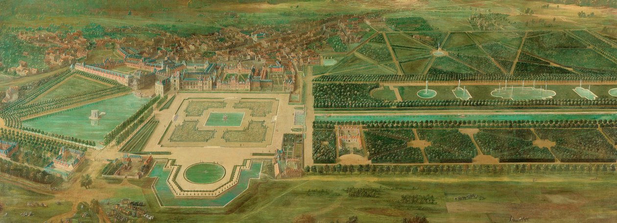 Utsikt over Fontainebleau-slottet av Pierre-Denis Martin
