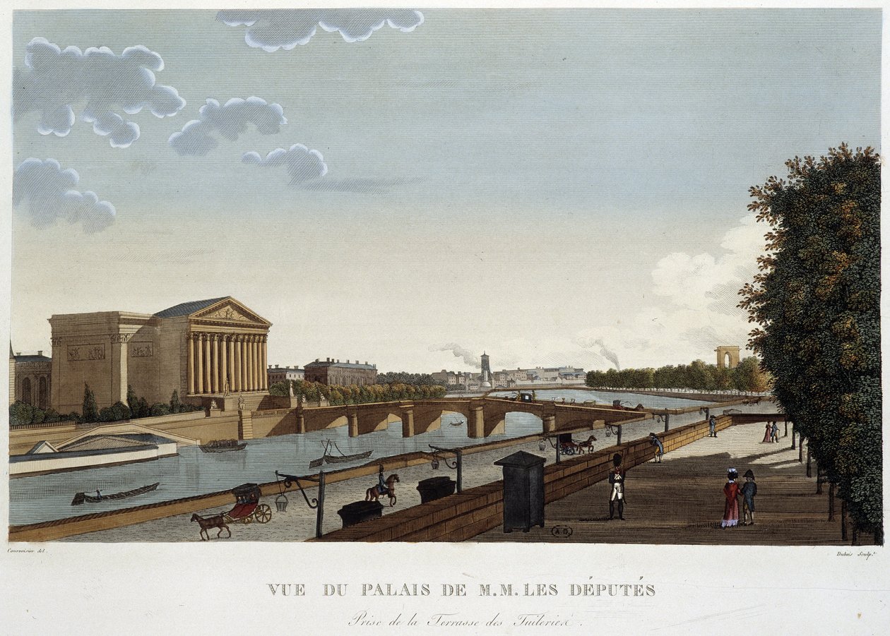 Utsikt over Palace of the Deputies - Paris av Courvoisier av Pierre (after) Courvoisier