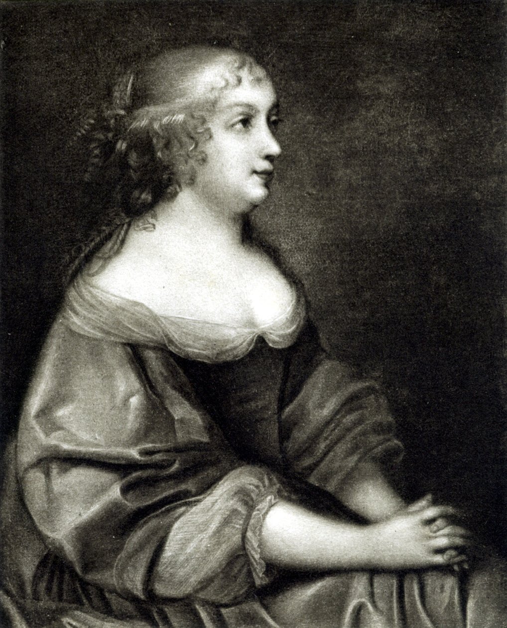 Portrett av Anne av Østerrike (1601 - 1666), dronning av Frankrike og Navarre, mor til Ludvig XIV av Pierre (after) Mignard