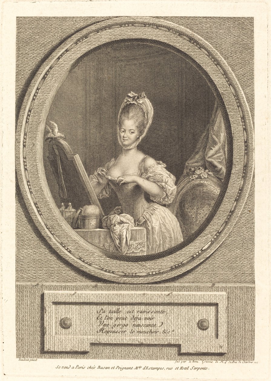 Størrelsen er nydelig av Pierre Adrien Le Beau after Pierre Antoine Baudouin