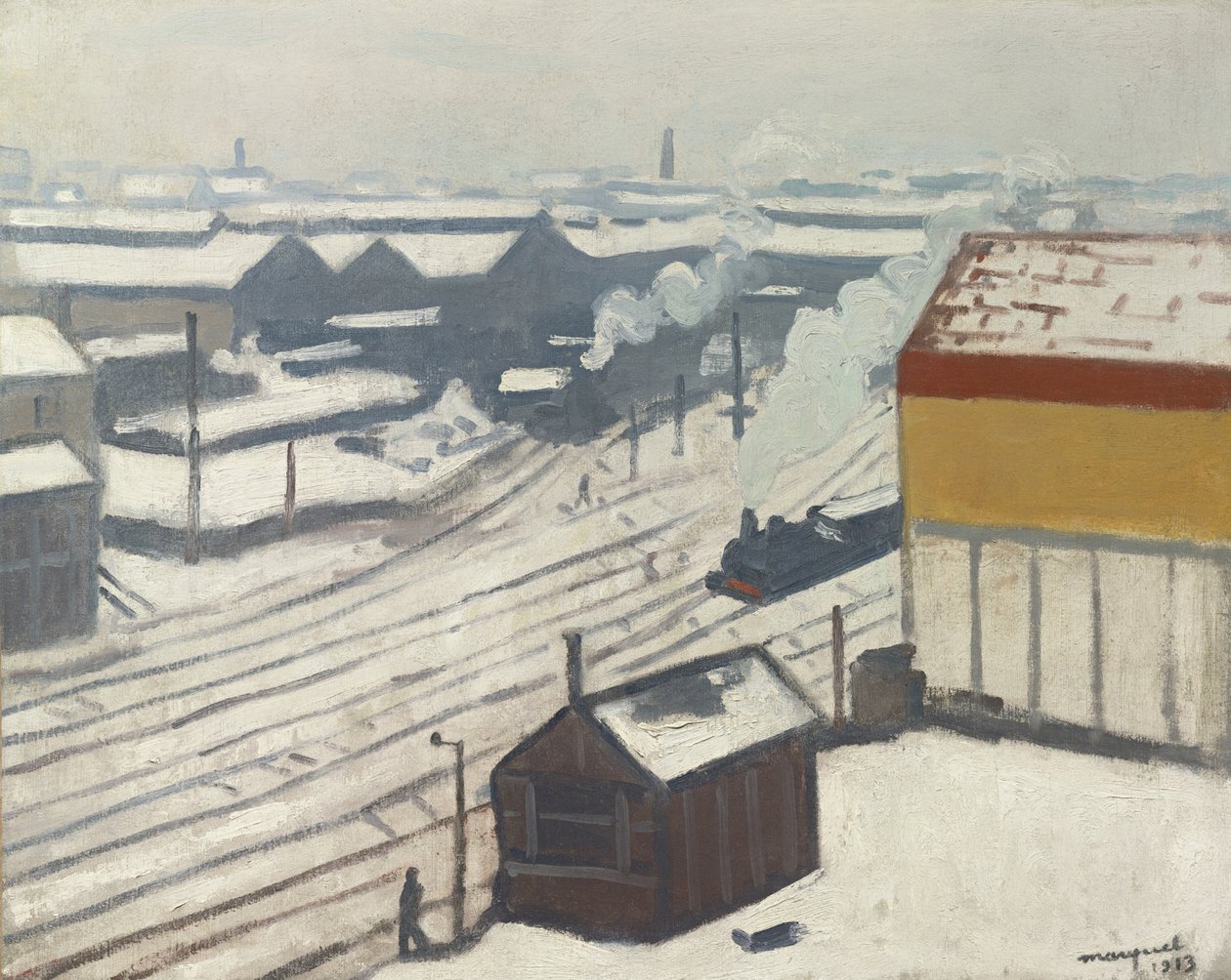 Gare Montparnasse i snøen, 1913 av Albert Marquet