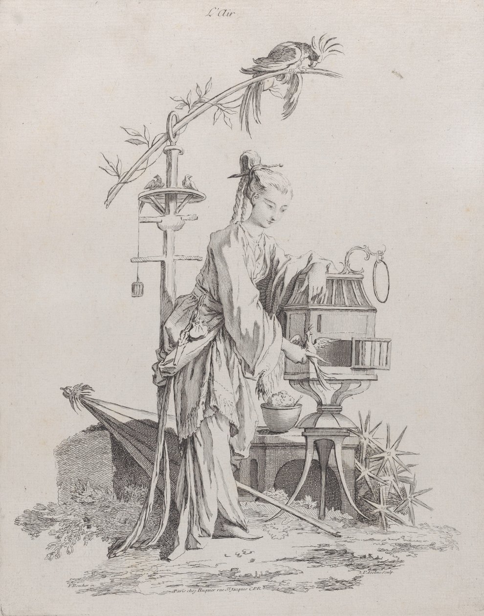 Air, fra The Four Elements, 1738-49. av Pierre Alexandre Aveline