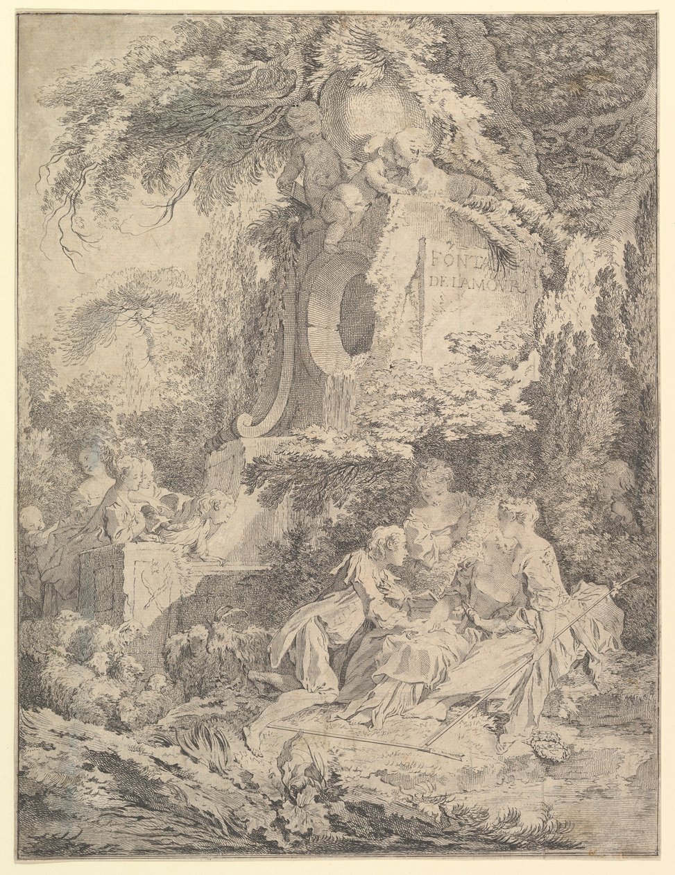 Kjærlighetens fontene, 1738. av Pierre Alexandre Aveline
