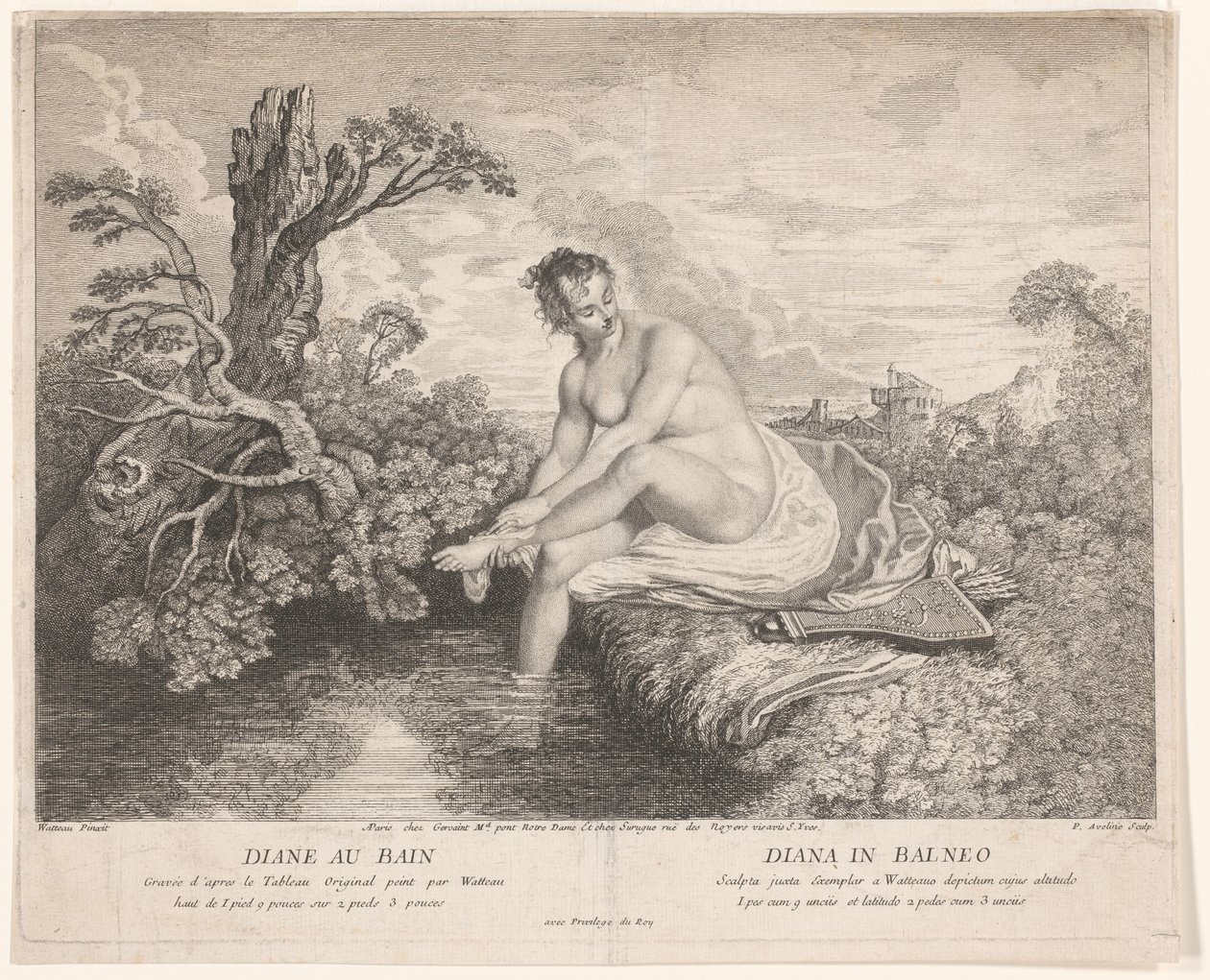 Den dårlige av Diana Diane au bain / Diana in balneo (tittel på objekt) av Pierre Alexandre Aveline