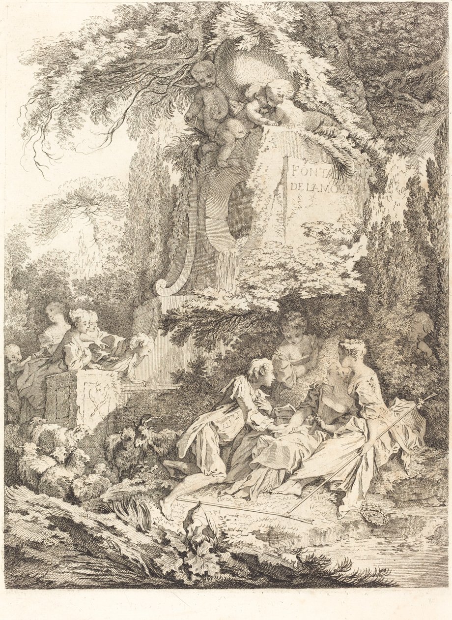 Kjærlighetens fontene, 1738. av Pierre Alexandre Aveline