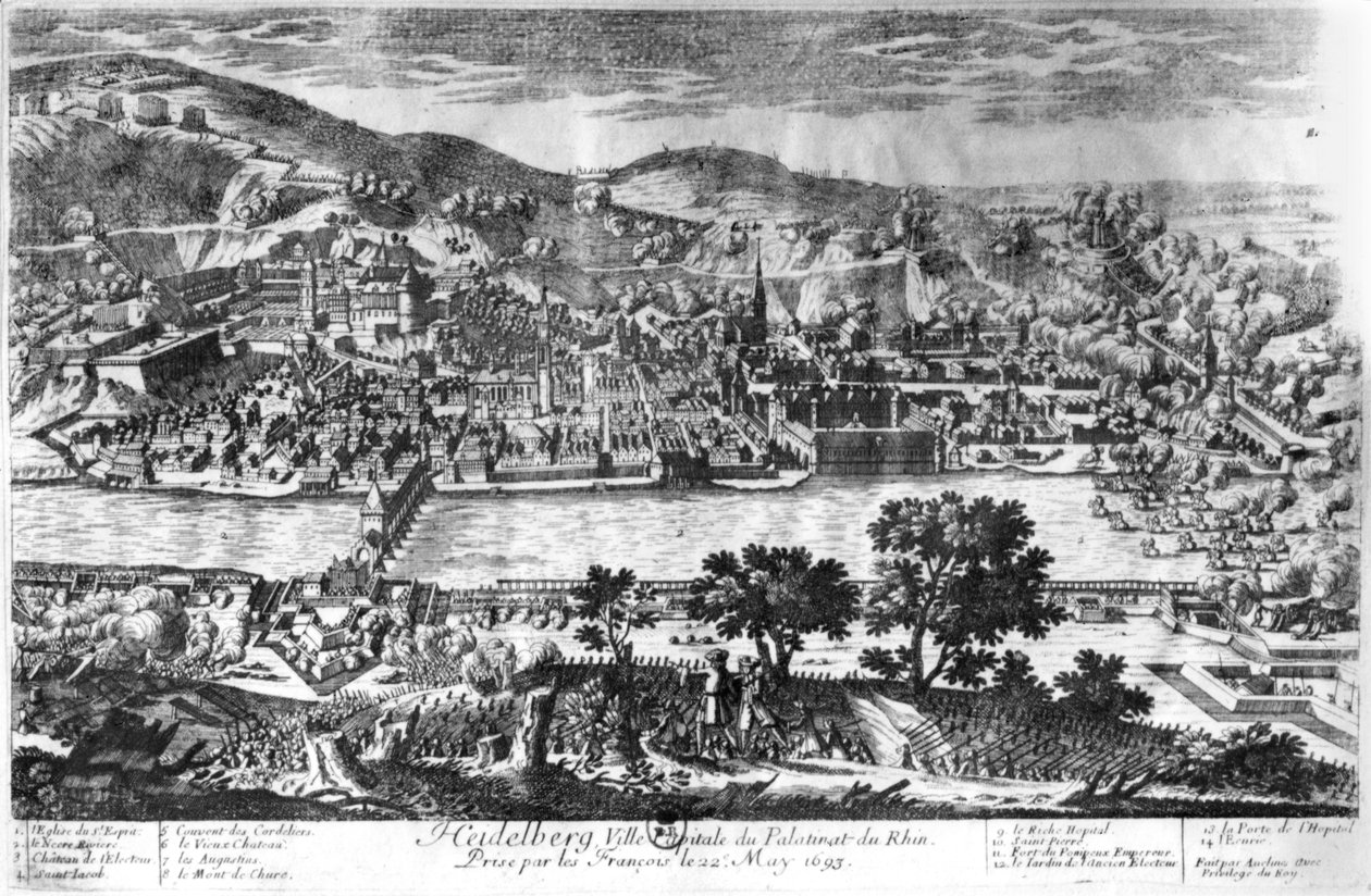 Inntaket av Heidelberg 22. mai 1693 av Pierre Alexandre Aveline