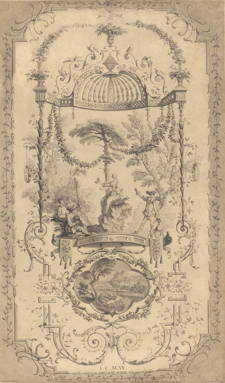 LeMay av Pierre Alexandre Aveline after Antoine Watteau