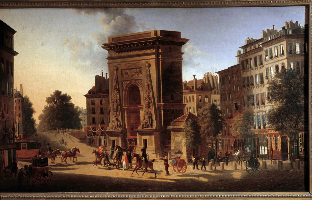 Saint Denis-døren. Utsikt over Paris. Maleri av Pierre Alexandre Pau De Saint Martin av Pierre Alexandre Pau de Saint Martin