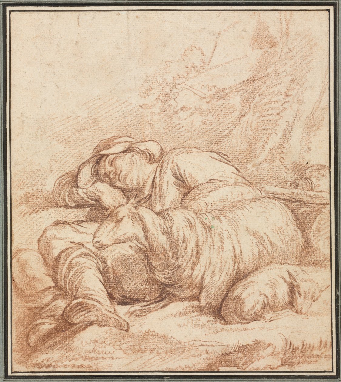 En sovende hyrde av Pierre Alexandre Wille