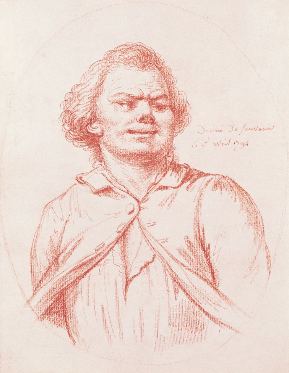 Danton ledet til sin henrettelse, 1794 (rødt kritt på papir) av Pierre Alexandre Wille