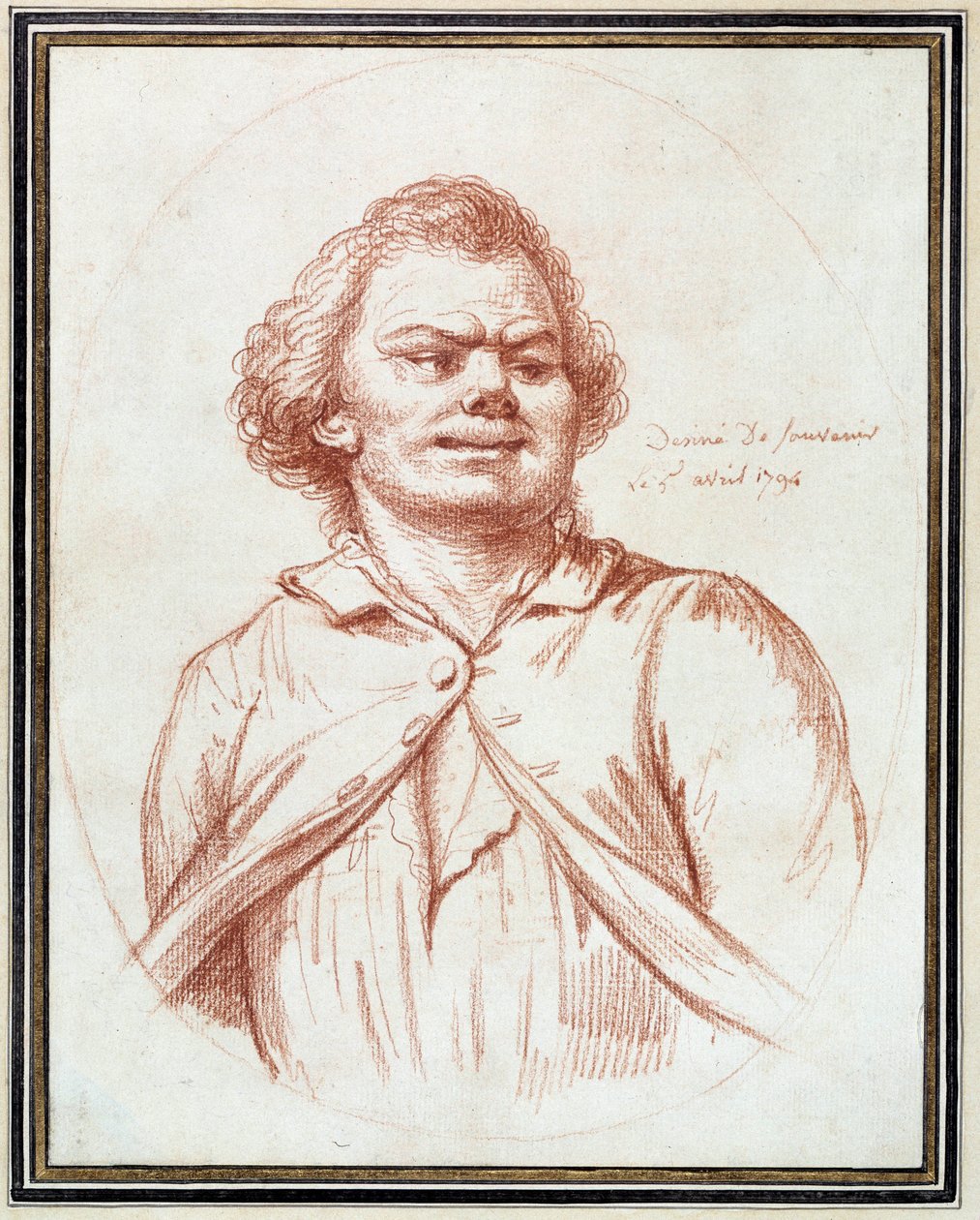 Fransk revolusjon: "" portrett av Georges Jacques Danton (1759-1794) fører til pine" Tegning a la sanguine tilskrevet Pierre Wille (1748-1821) av Pierre Alexandre Wille