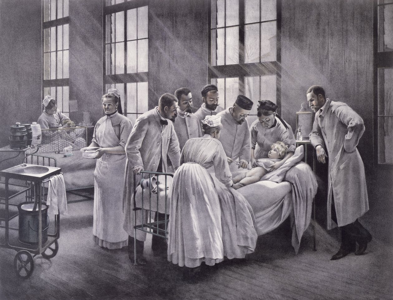 The Croup Cured by Doctor Roux, gravert av E. Buval av Pierre Andre Brouillet