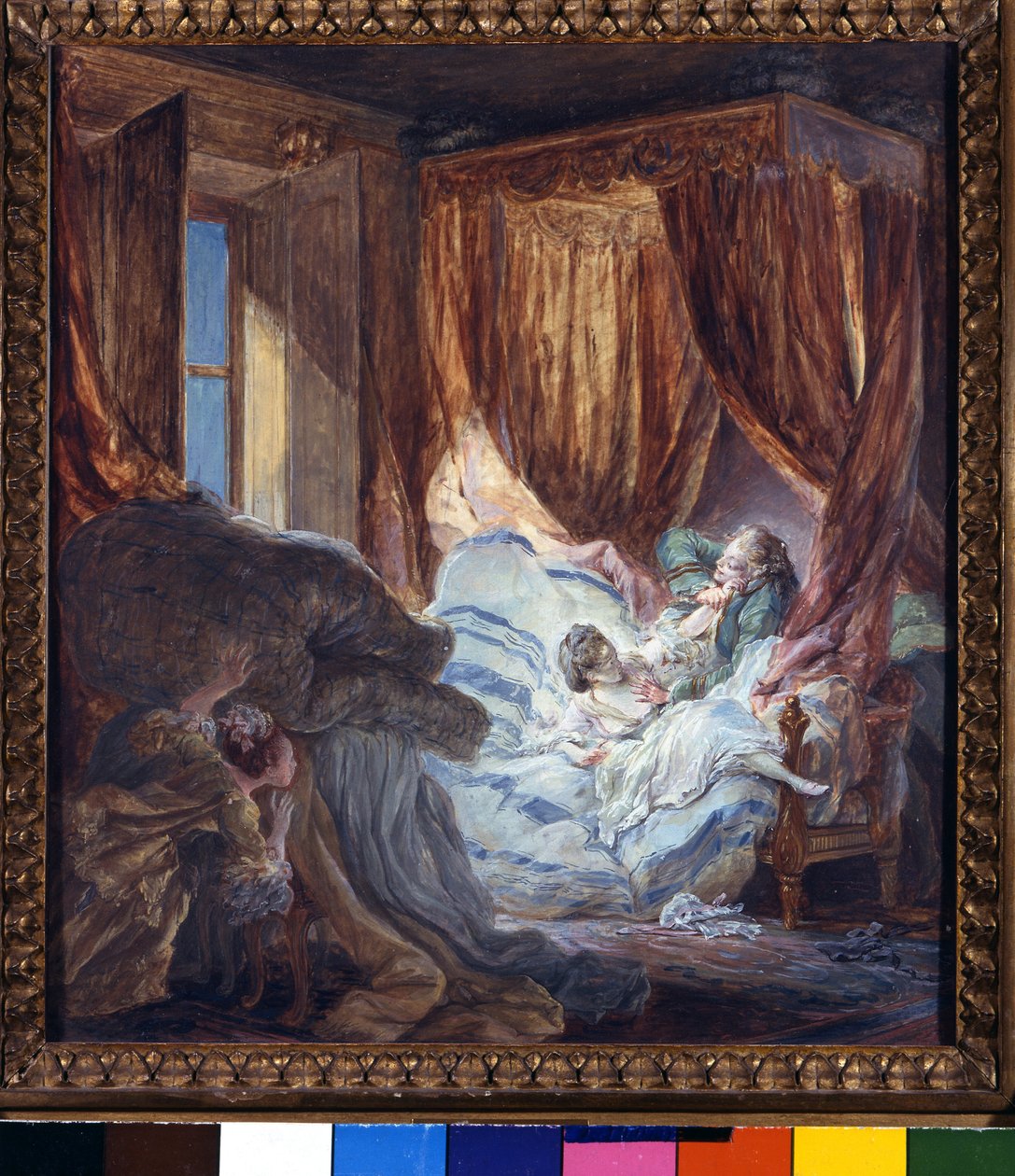 Bruden lirker. Maleri av Pierre Antoine Baudouin (1723-1769). Paris, Museum for dekorativ kunst av Pierre Antoine Baudouin