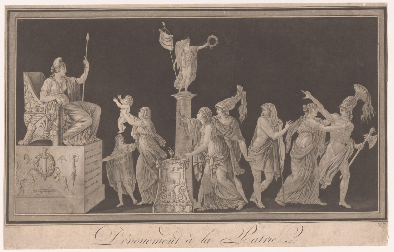 Allegori om hengivenhet til Frankrike Dévouement à la Patrie (tittel på objekt) av Pierre Antoine Demachy