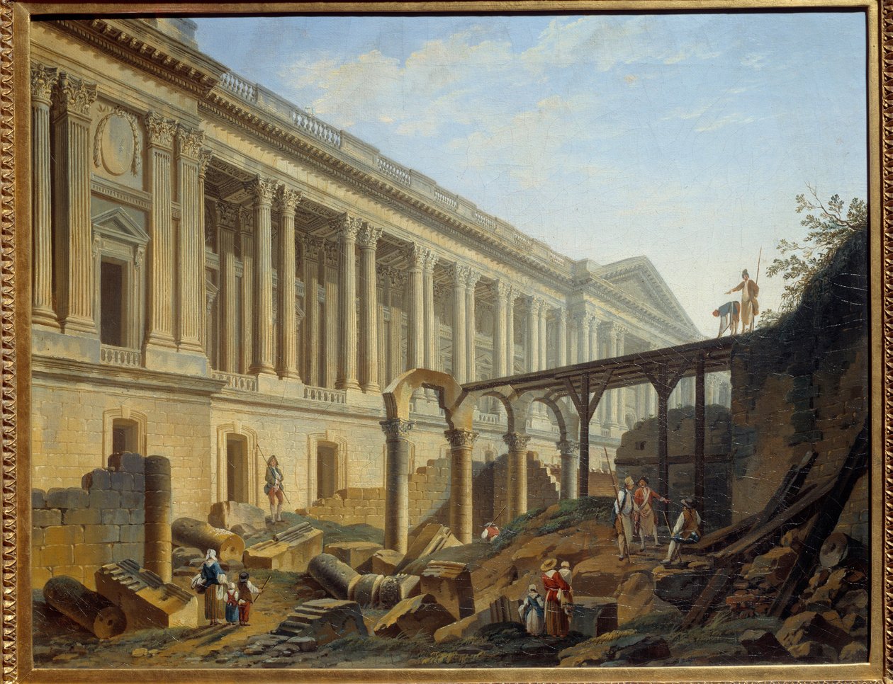 Degagering av Louvre Colonnade Works utført av Jacques Germain Soufflot. Maleri av Pierre Demachy av Pierre Antoine Demachy