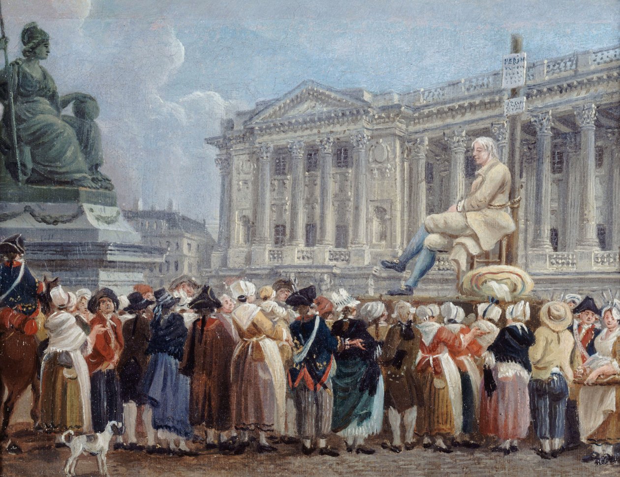Utstilling av Pierre Nicolas Perrin på Place de la Révolution, 29 Vendémiaire, ca. 1793. av Pierre Antoine Demachy