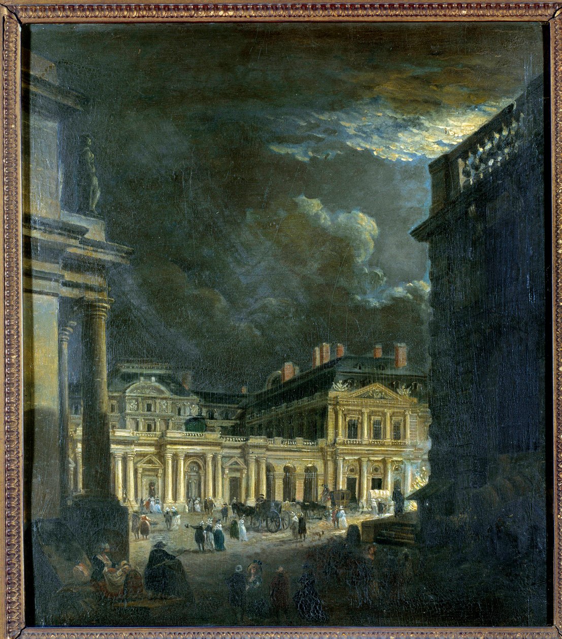 La Place du Palais Royal i Paris ved måneskinnet Maleri av Pierre Demachy (1723-1807) 1700-talls søn. 0,39x0,34 m Paris, Musee Carnavalet av Pierre Antoine Demachy