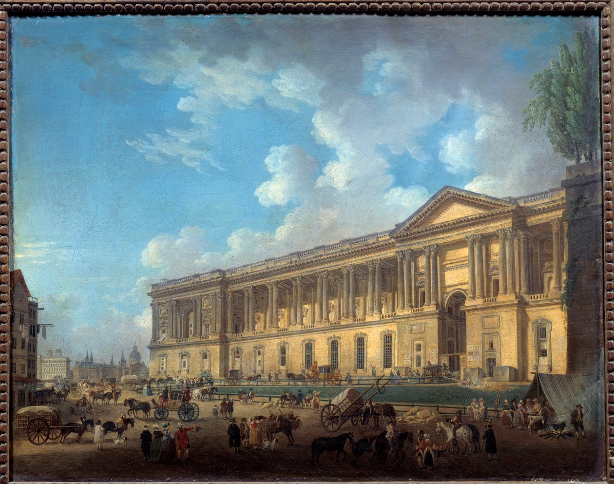 Kolonnaden til det nylig degageerte lamellen. Utsikt over Paris. Maleri av Pierre Demachy (1723-1807) av Pierre Antoine Demachy
