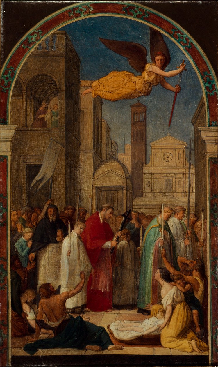 Prosesjon av Saint Charles Borromeo under pesten i Milano, 1861. av Pierre Auguste Pichon