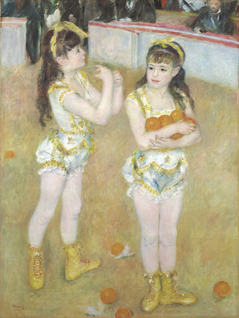 Akrobater ved Cirque Fernando, Francisca og Angelina Wartenberg, 1879 av Pierre Auguste Renoir