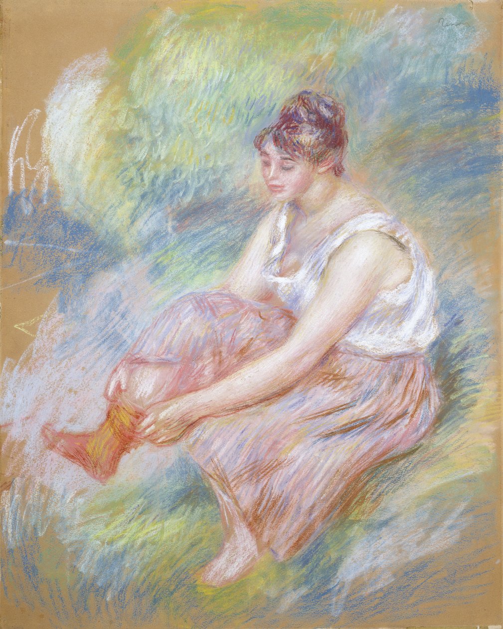 Etter badet, ca. 1890 (pastell på papir) av Pierre Auguste Renoir