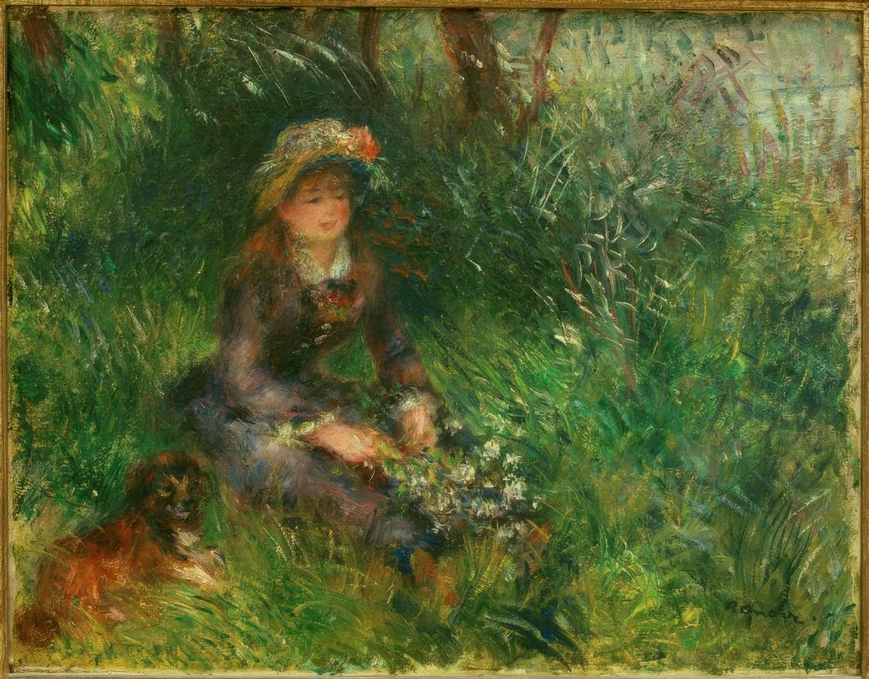 Aline Charigot med hunden av Pierre Auguste Renoir
