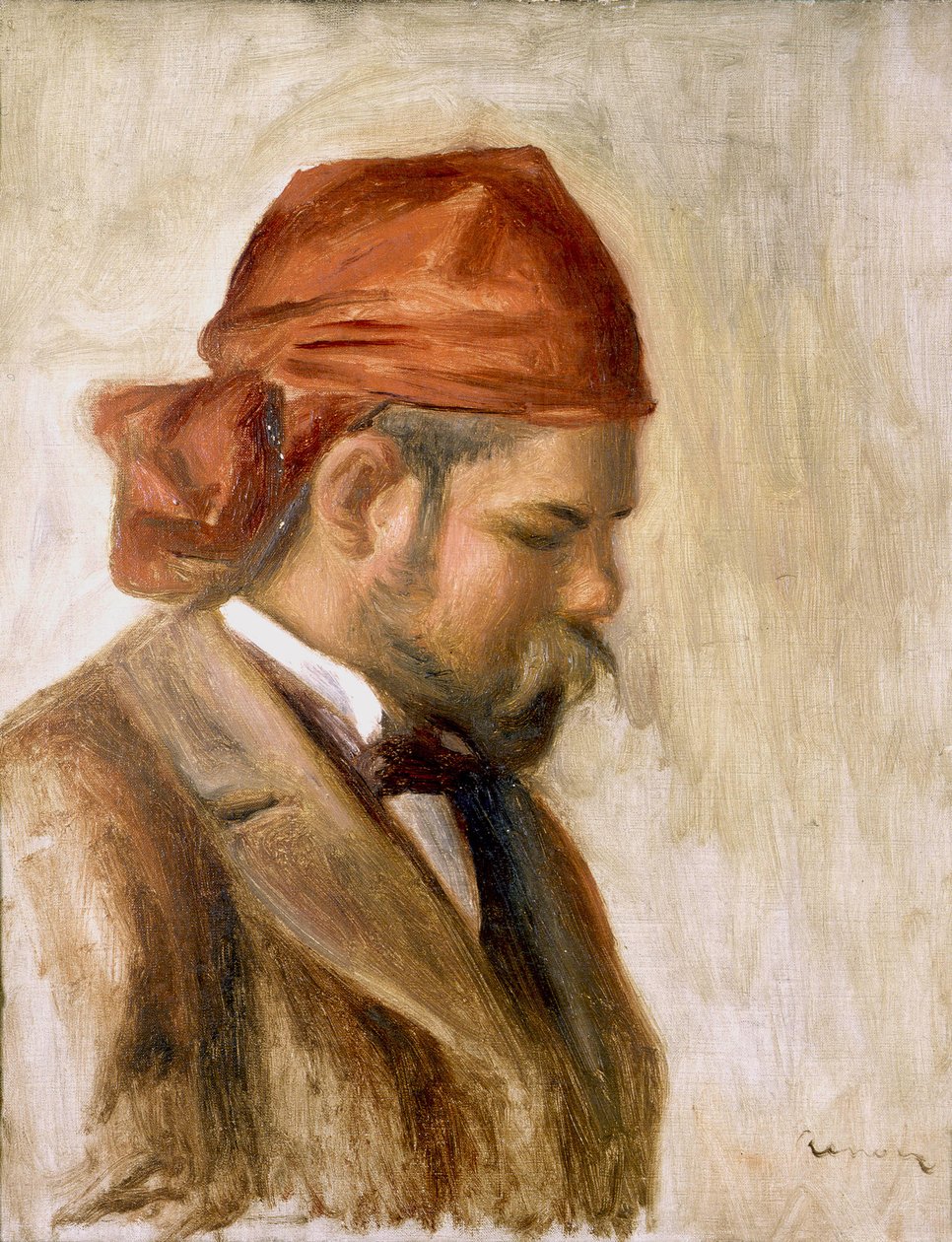 Ambroise Vollard i en rød bandana av Pierre Auguste Renoir