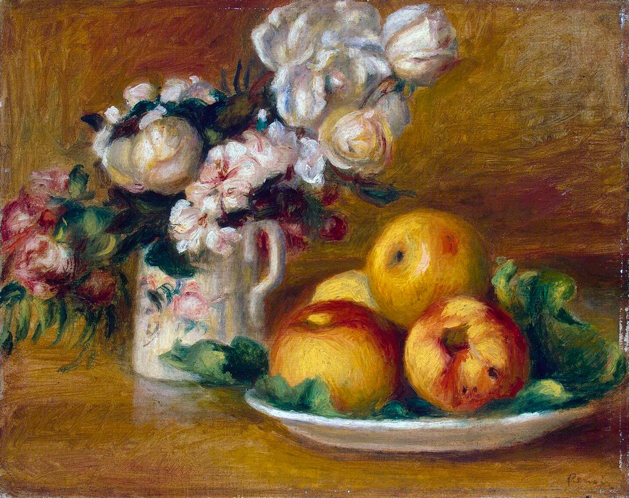 Epler og blomster, c1895. av Pierre Auguste Renoir