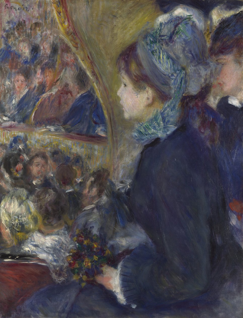 På teatret den første utgangen, 1876-1877 av Pierre Auguste Renoir