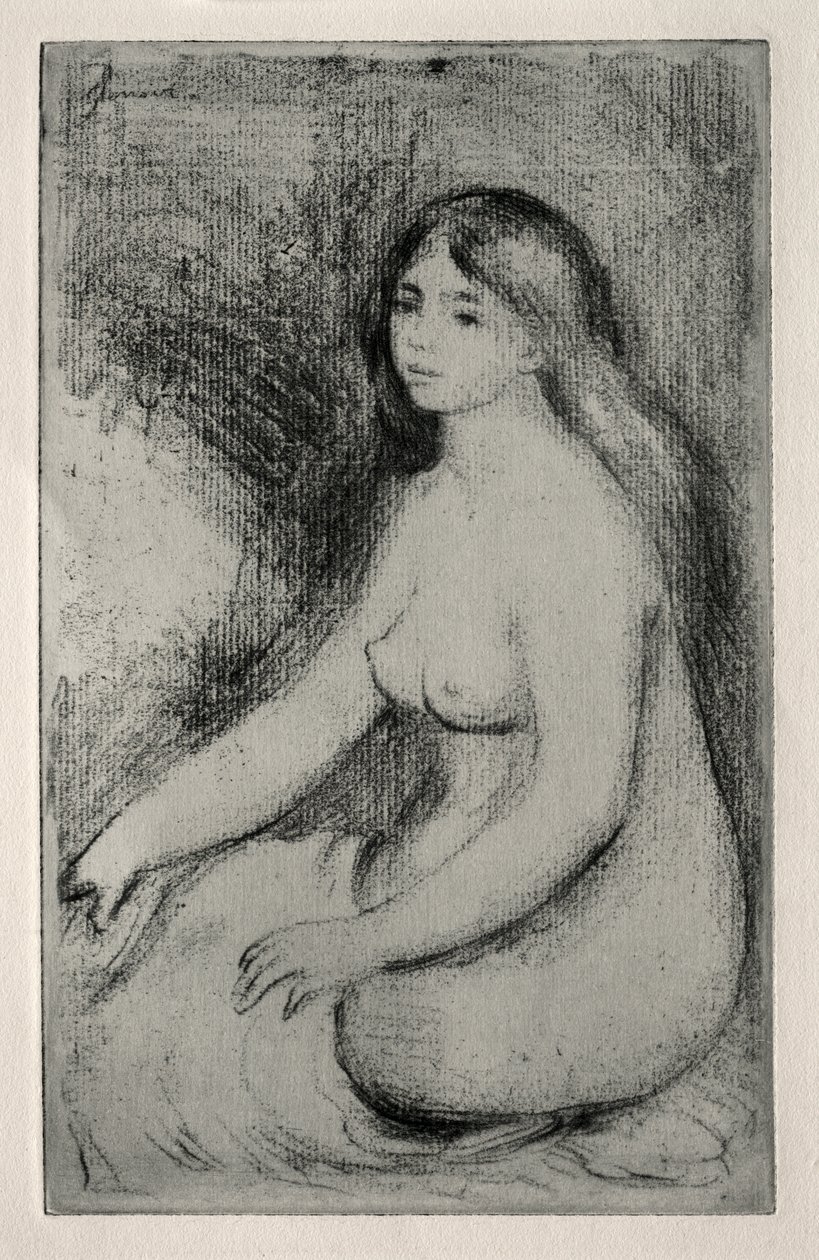 sittende badende av Pierre Auguste Renoir