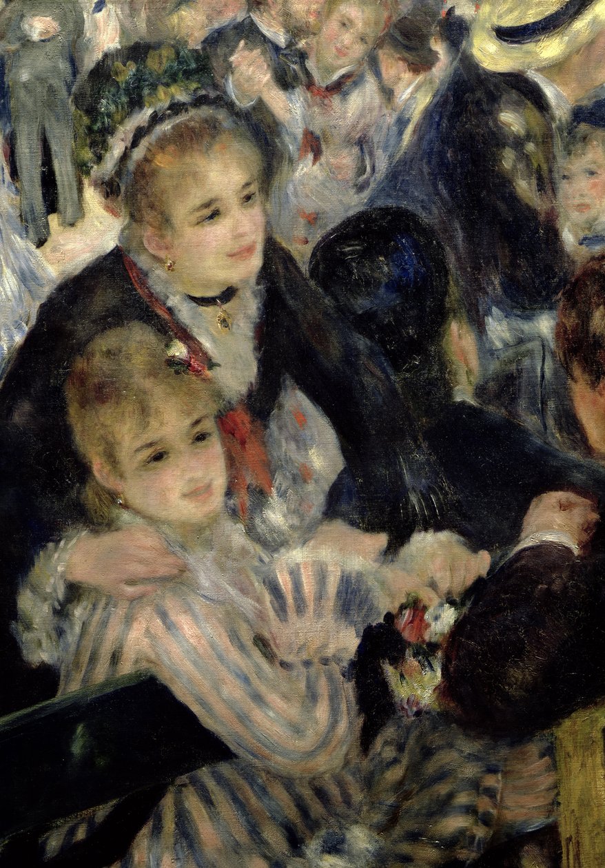 Ball på Moulin de la Galette, detalj av to sittende kvinner, 1876 olje på lerret detalj av 36481 av Pierre Auguste Renoir