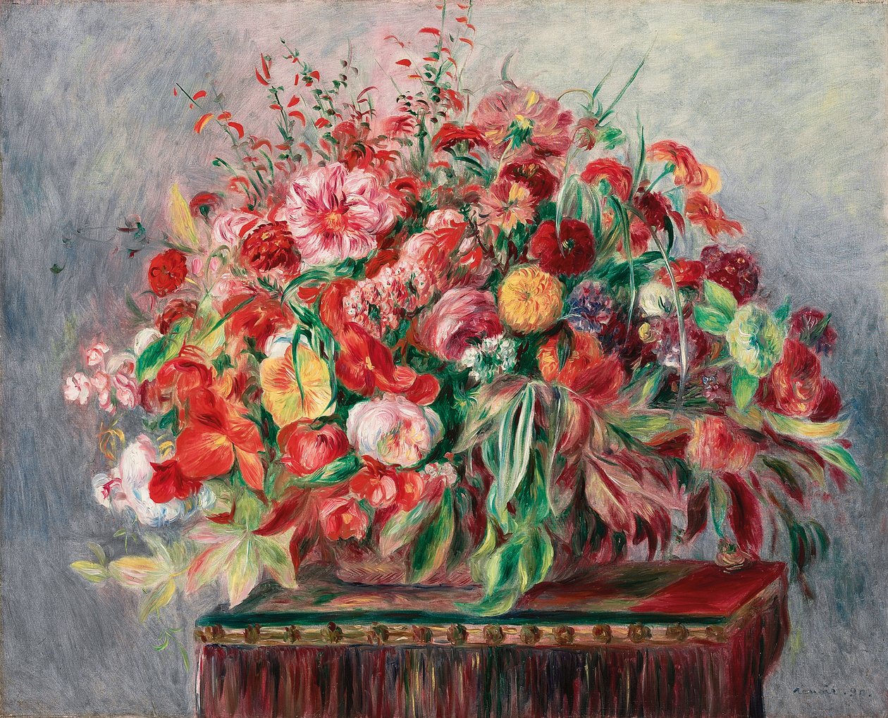 kurv med blomster; Kurv med blomster, 1890 av Pierre Auguste Renoir