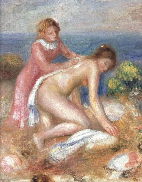 Bader og hushjelp av Pierre Auguste Renoir
