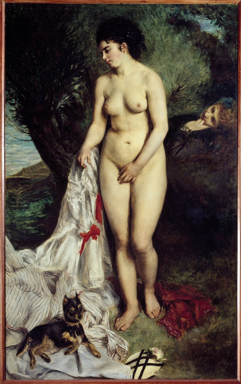 Bader med griffon Maleri av Pierre-Auguste Renoir (1841-1919) 1870 Dim 184x115 cm Sao Paulo, Museum of Art Brasil av Pierre Auguste Renoir