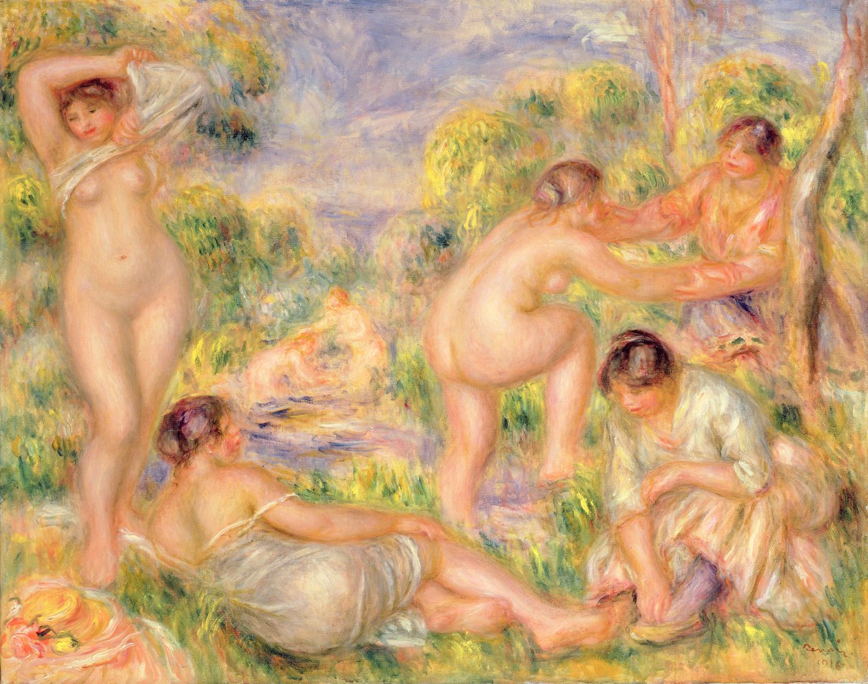 Badegruppe av Pierre Auguste Renoir