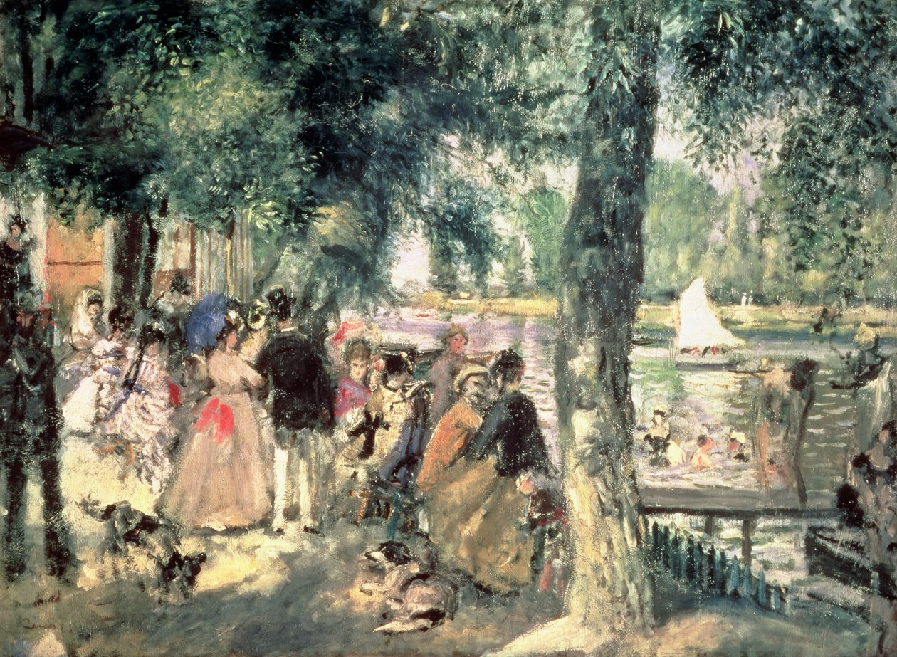 Bading på Seinen eller La Grenouillere, ca. 1869 (olje på lerret) av Pierre Auguste Renoir