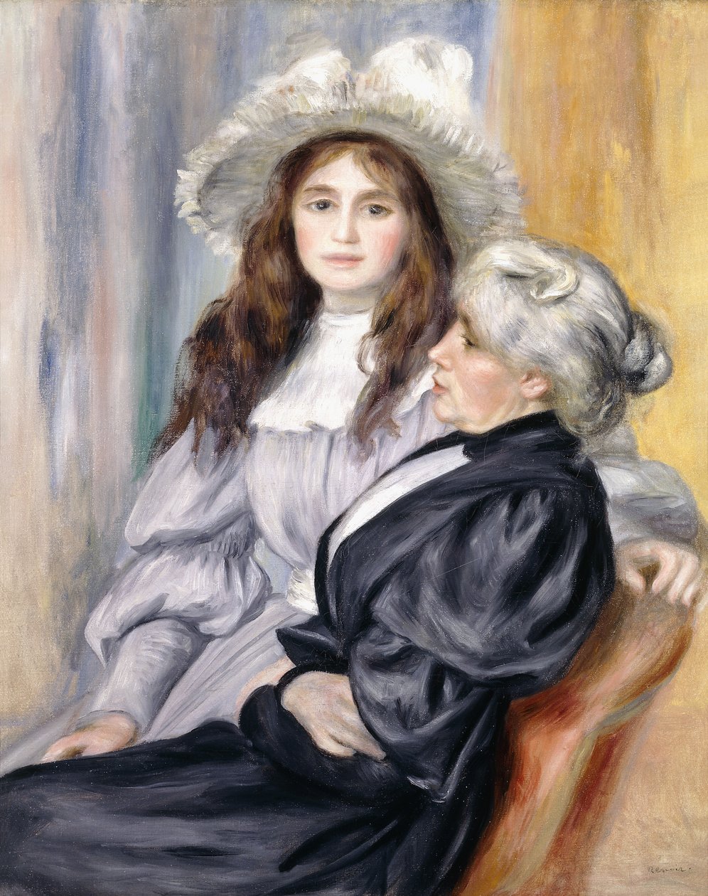 Berthe Morisot og hennes datter, Julie Manet, 1894 av Pierre Auguste Renoir