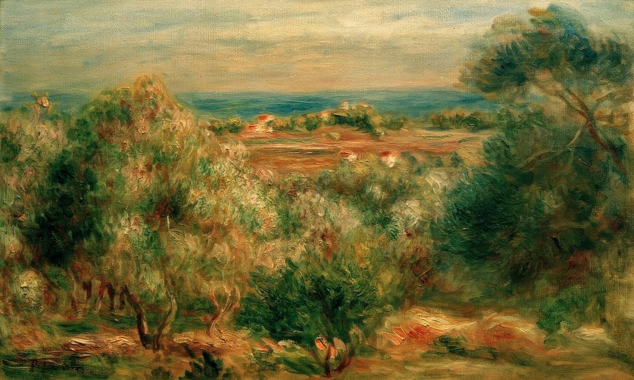 Utsikt fra Haut-Cagnes til havet av Pierre Auguste Renoir