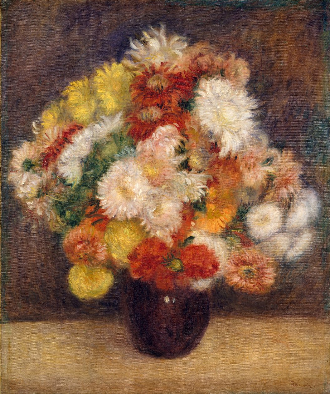 Bukett med krysantemum, 1881 av Pierre Auguste Renoir