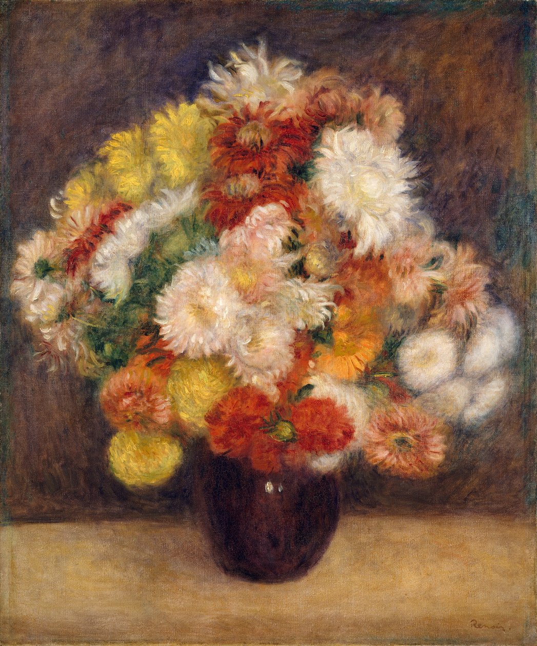 Bukett med krysantemum, 1881. av Pierre Auguste Renoir